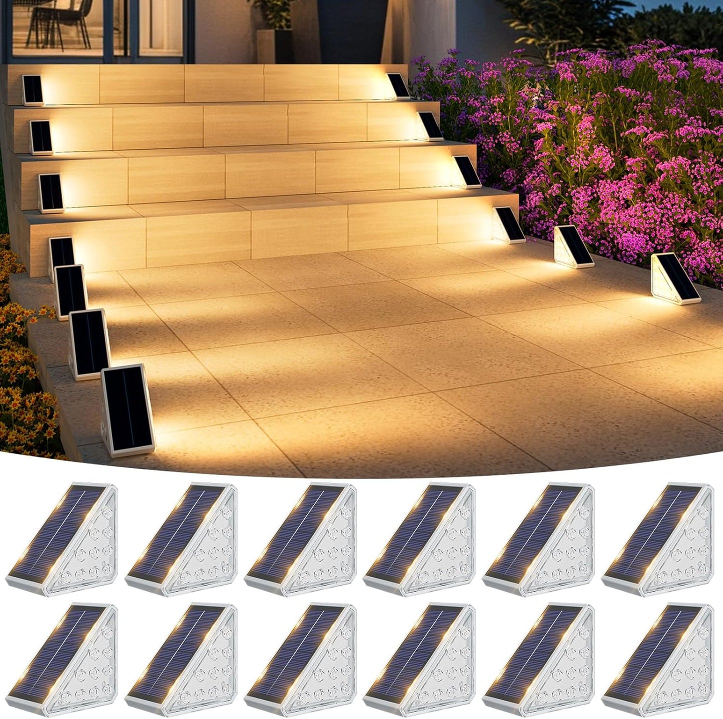 Illuminate Your Outdoors with VOLISUN Solar Step Lights 12 Pack