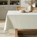 Ivory Linen Cotton Rectangle Tablecloth 60x120 in - Spill Resistant