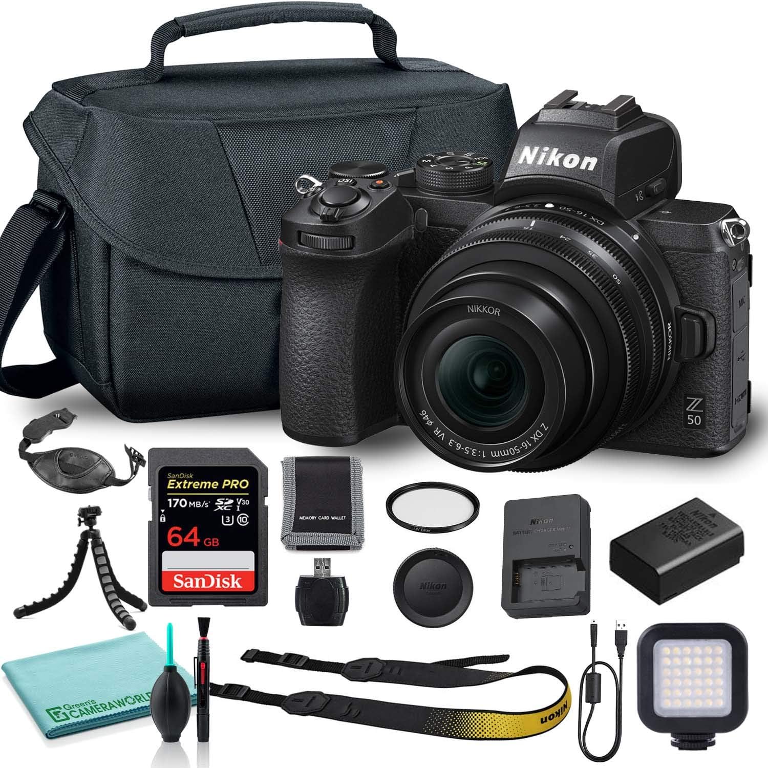 Nikon Z50 Mirrorless Digital Camera Bundle with 16-50mm Lens
