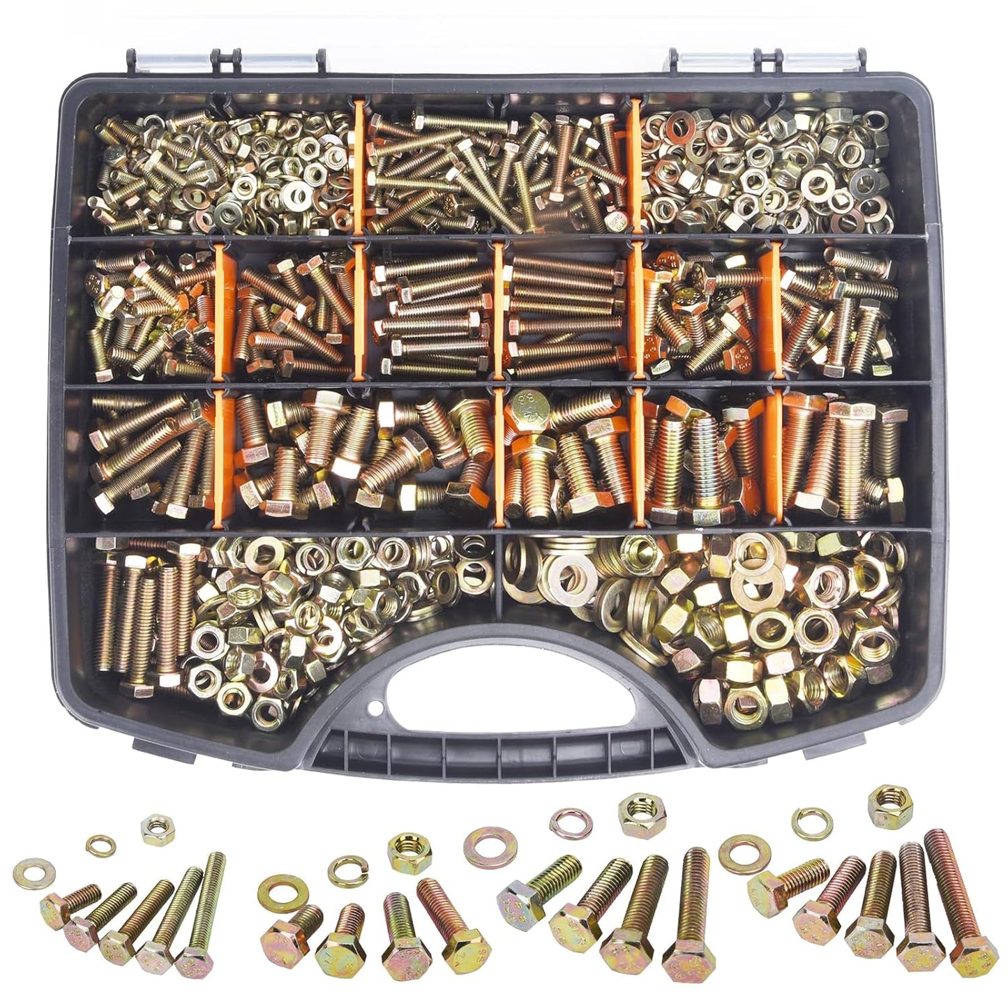 940PCS Heavy Duty Hex Bolts and Nuts Kit for All Projects