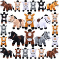 24 Pack Horse Plush Toys Bulk Standing 4 in Mini Stuffed - Party