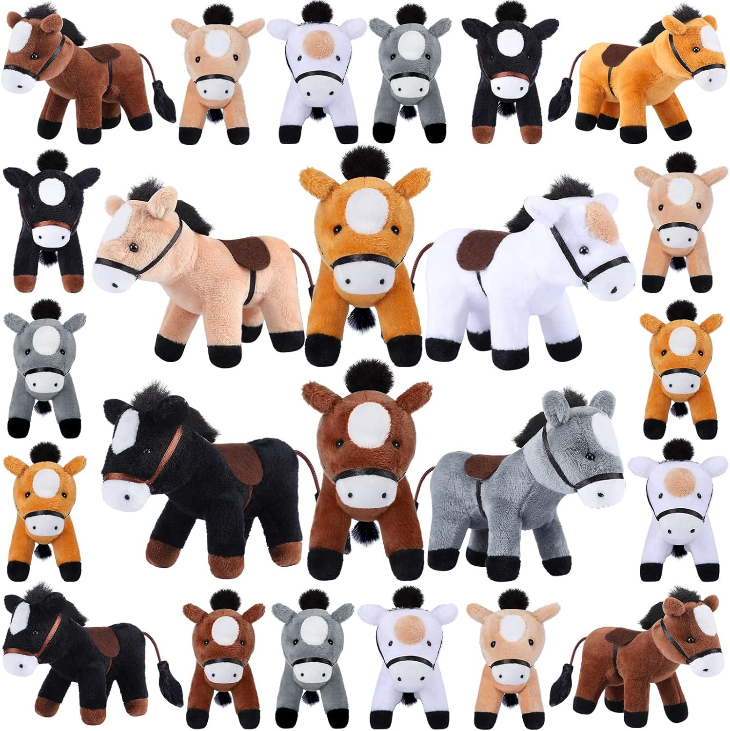 Leyndo 24 Pack Mini Plush Horse Toys for Parties and Gifts