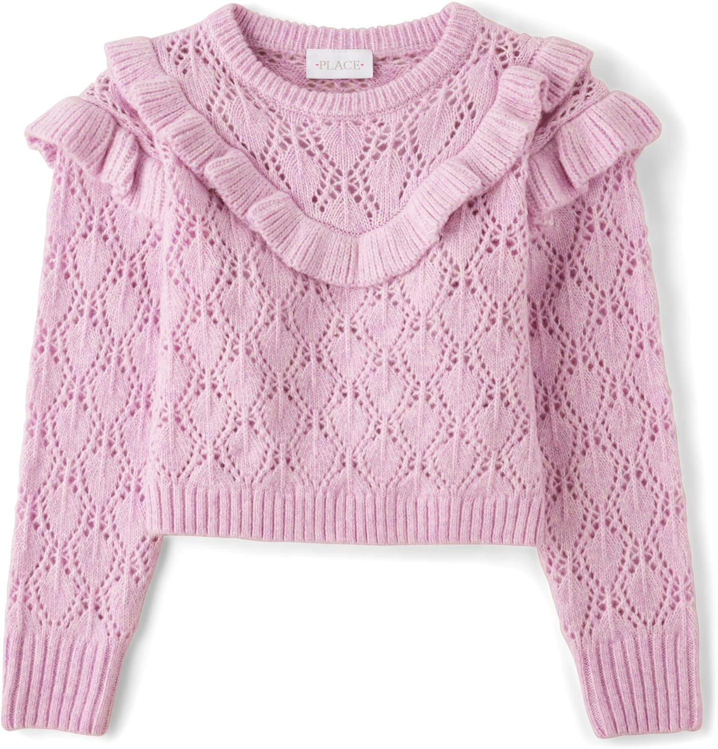 The Children's Place Girls' Long Sleeve Crew Neck Pullover Sweater