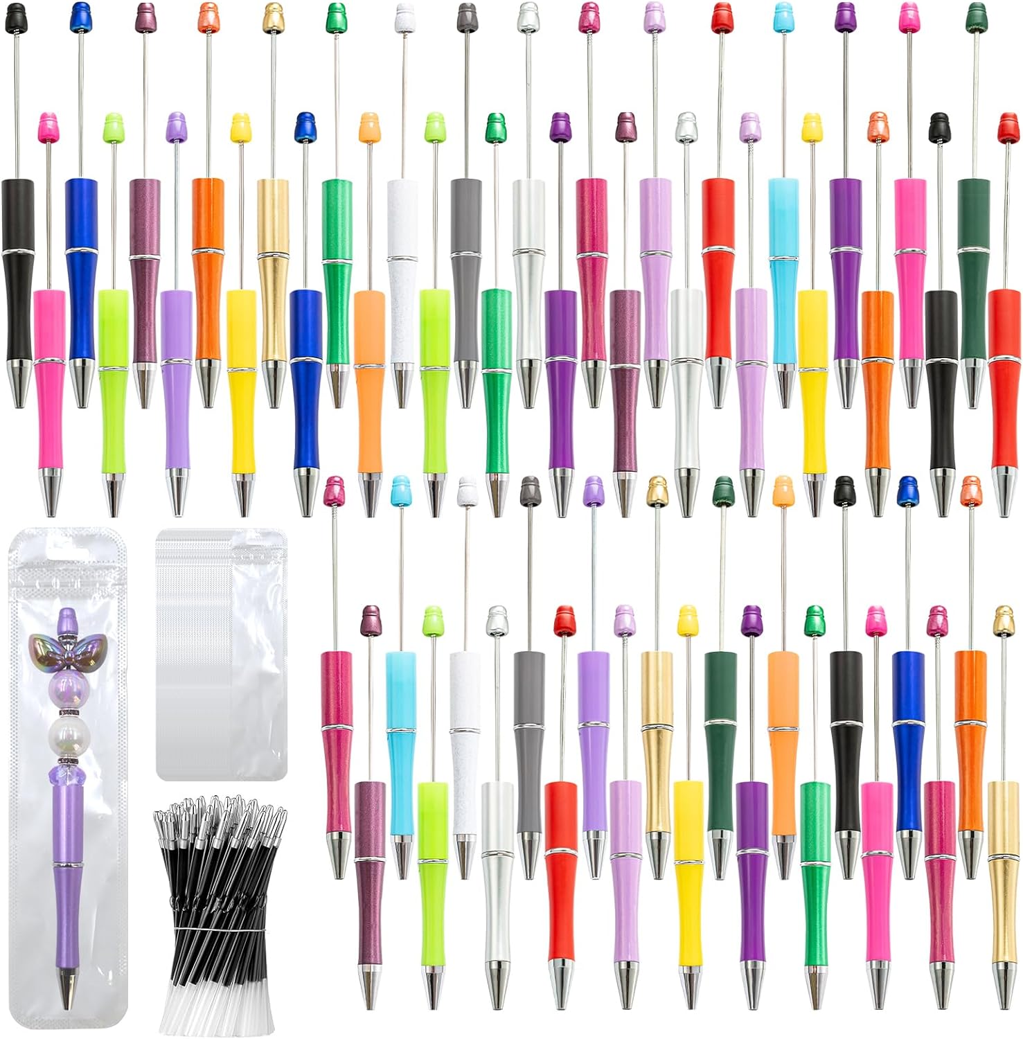300 Pieces DIY Beadable Pen Kit for Craft Lovers and Students