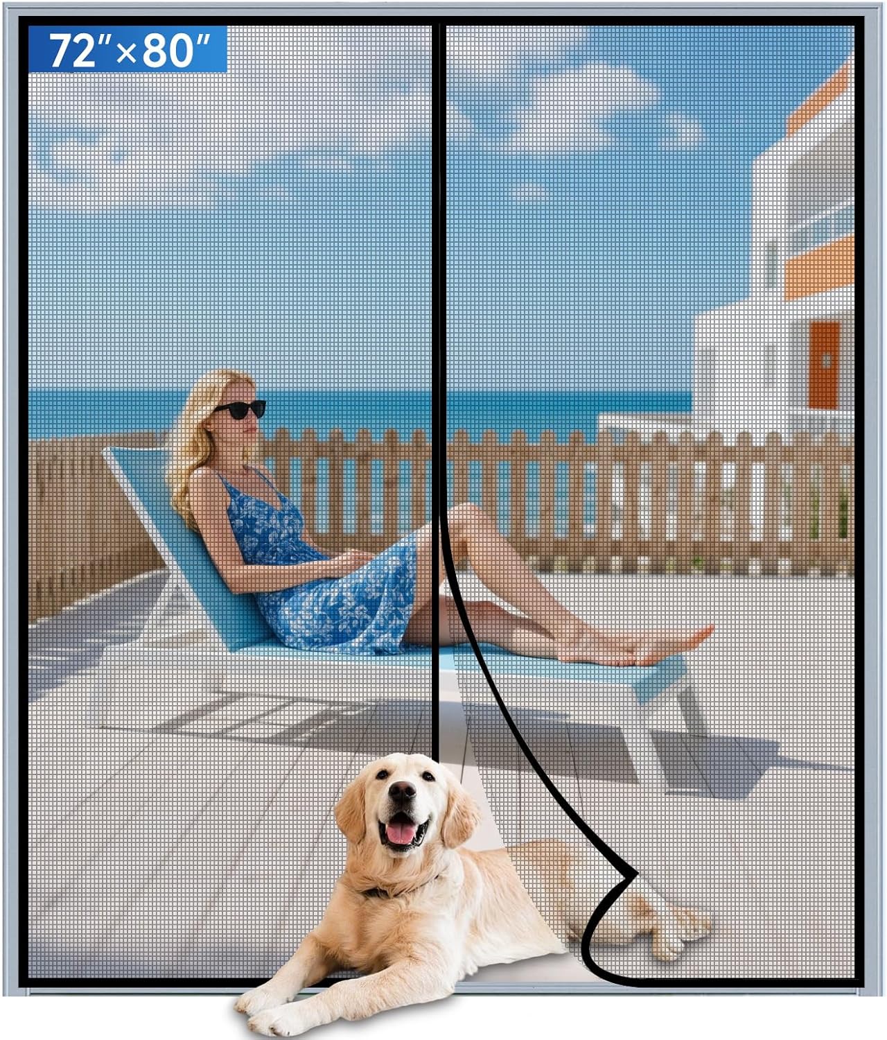 Durable PET Magnetic Screen Door for Pets and Kids 72ft X 80ft