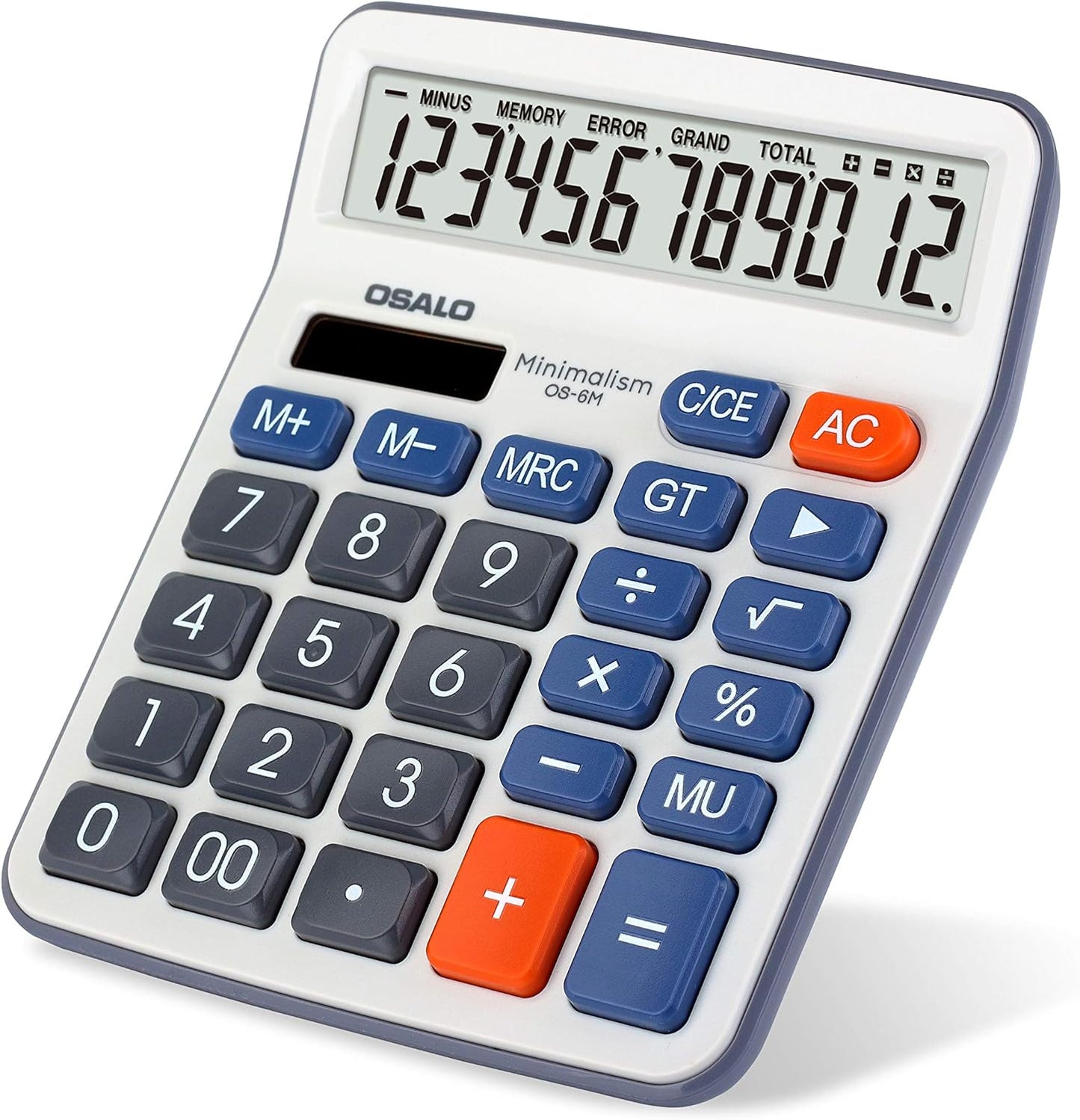 Portable Large LCD Calculator - Soft Button, Battery/Solar Powered