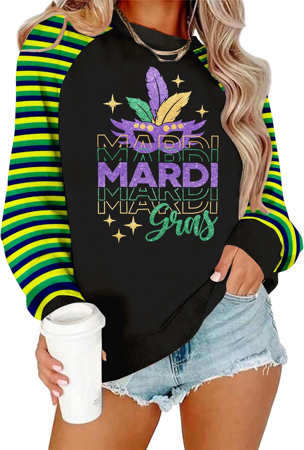 Mardi Gras Festive Women's Sweatshirt - MEESHEEP