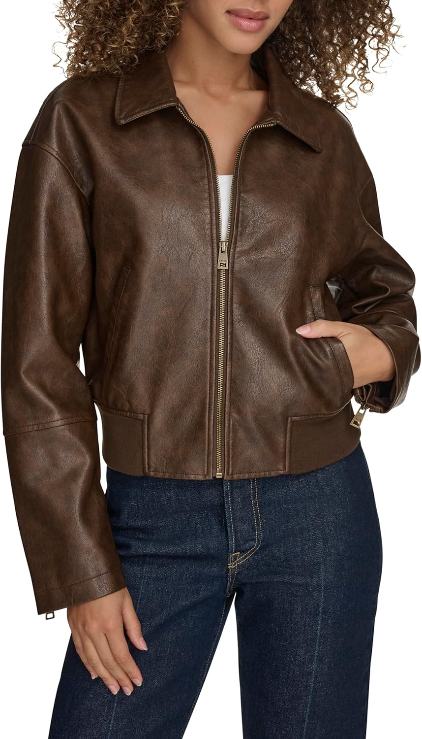 Levi's Womens Faux Leather Bomber with Laydown Collar Review