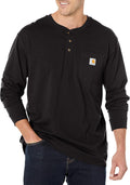 Carhartt Men's K128 Long Sleeve Henley T-Shirt - Durable Workwear Fit