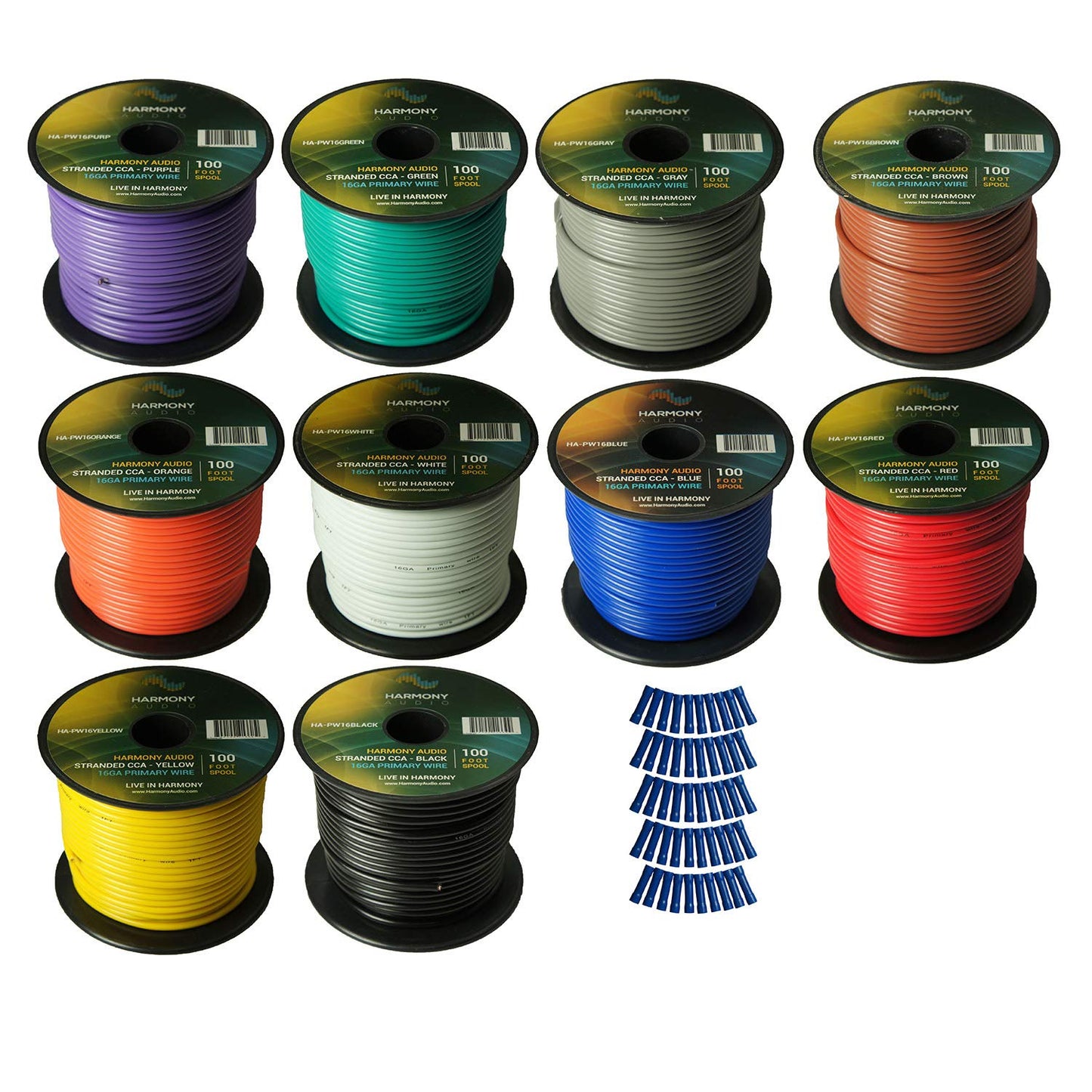 Harmony Audio 16 Gauge Power or Ground Wire - 10 Rolls, 1000 Feet