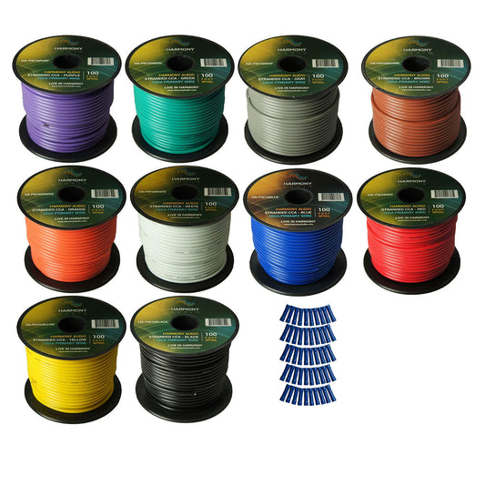 Harmony Audio 16 Gauge Power or Ground Wire - 10 Rolls, 1000 Feet