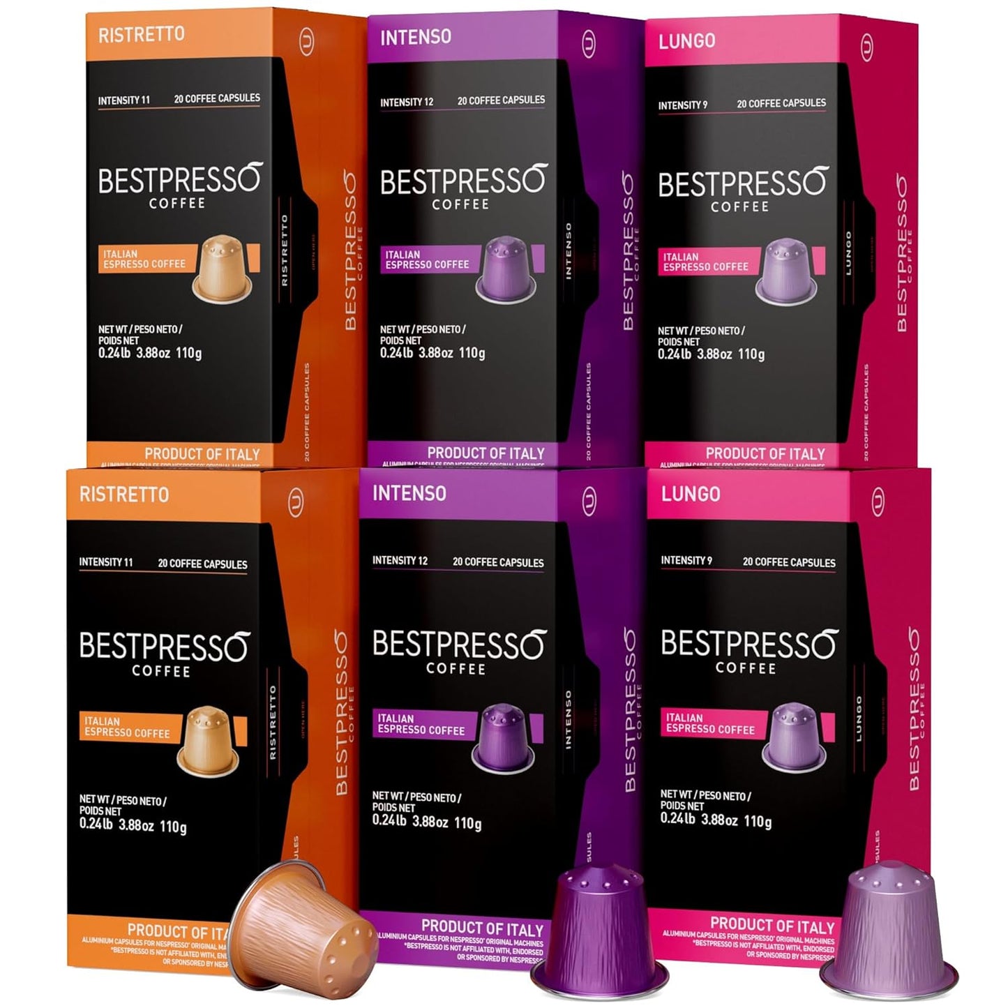 Bestpresso Coffee Pods for Nespresso Original Machines - 120 Count