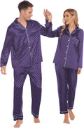 Couples Matching Satin Pajamas Long Sleeve Set - Soft Silk Feel