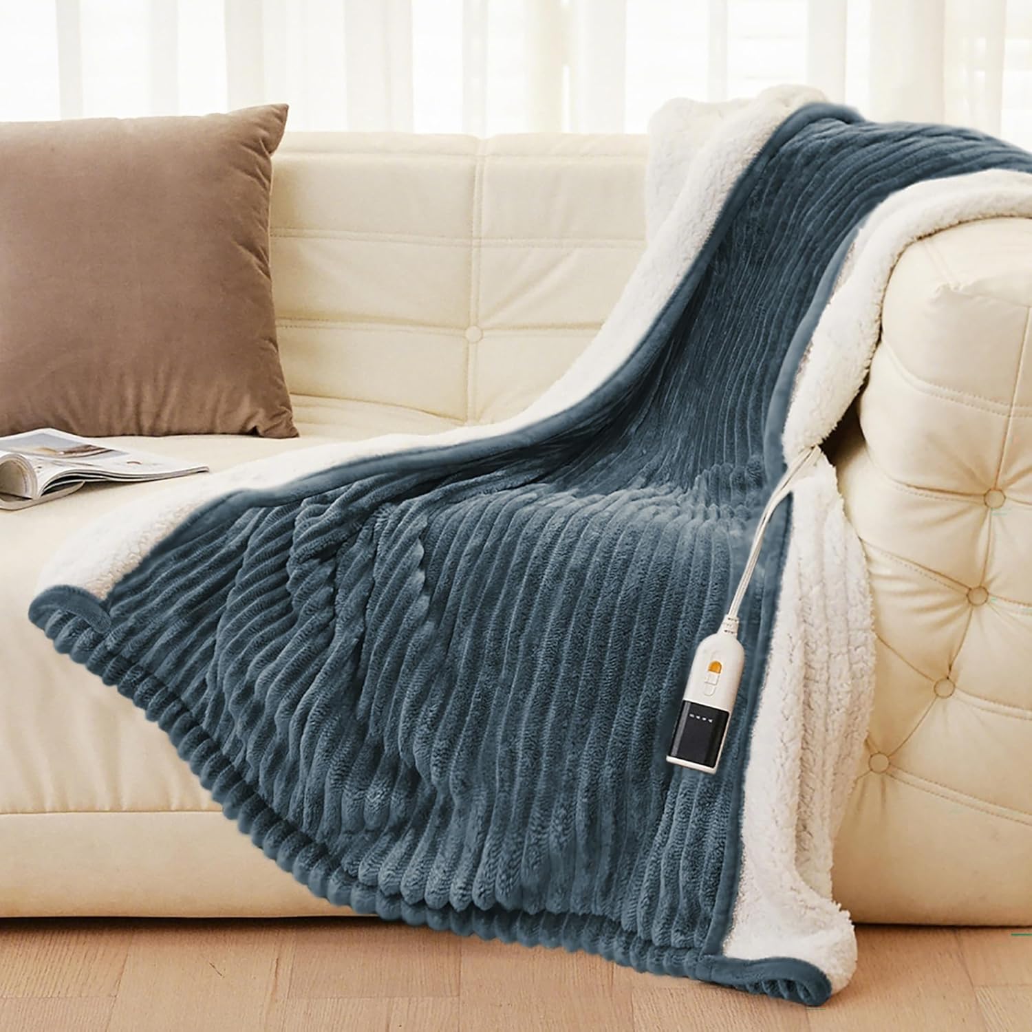 JET'S HOME Heated Blanket 50x60 - Cozy Electric Throw for Winter