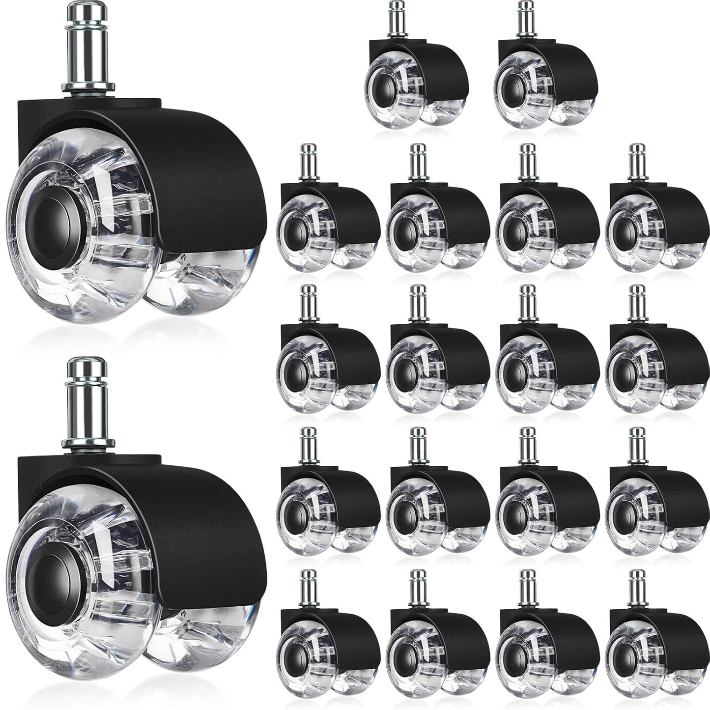 Quiet & Smooth Swivel Chair Wheels - 2 Inch Heavy Duty Casters