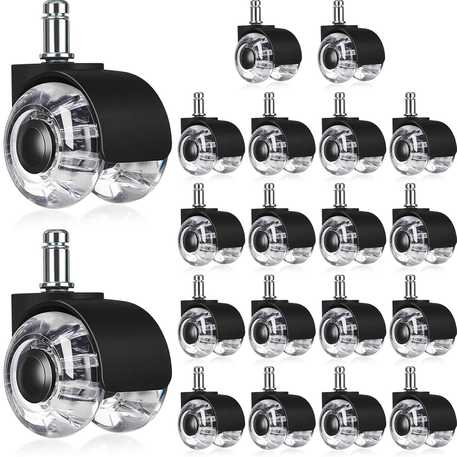 Quiet & Smooth Swivel Chair Wheels - 2 Inch Heavy Duty Casters
