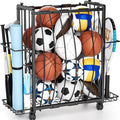 Sports Equipment Organizer Rolling Ball Storage Cart - Mobile Garage