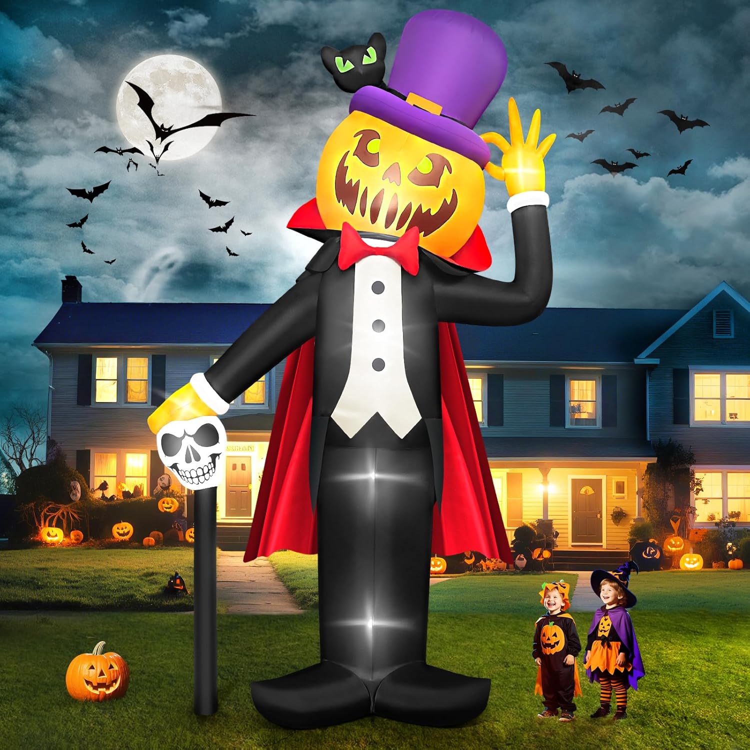 14FT Halloween Inflatable Pumpkin Vampire for Spooky Decor