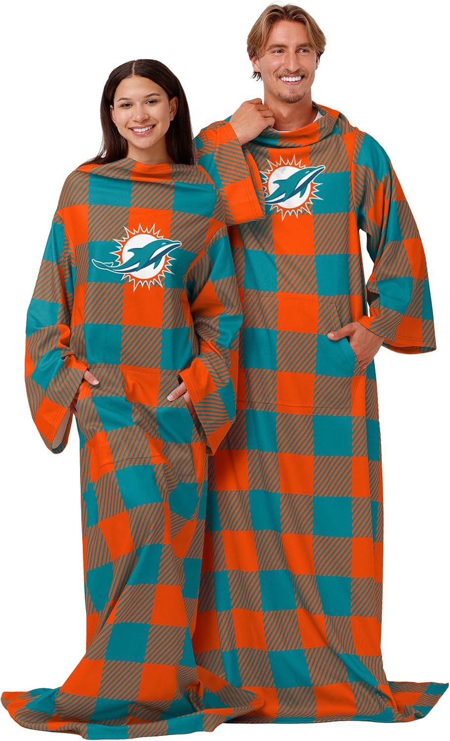 NFL Team Logo Oversized Wearable Throw Blanket for Comfort