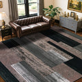 Vintage Washable Rug 9x12 Mid-Century Gradient Rectangles - Stain