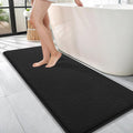 Memory Foam Bath Mat Rug 47x17 in Black - Extra Soft Quick Dry