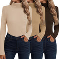 Neer 3 Pack Cotton Cashmere Blend Women's Turtleneck Tops