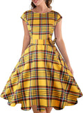 PUKAVT Women's 1950 Boatneck Cap Sleeve Vintage Swing (Style CKFM)