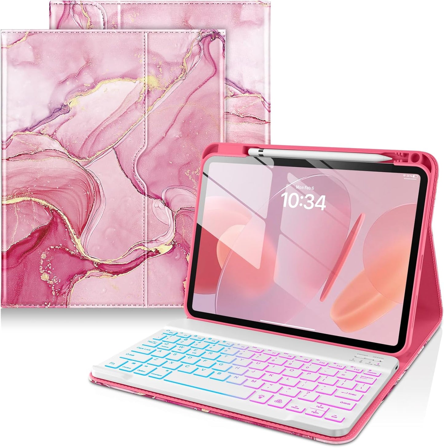 DTTO iPad 11th/10th Gen Case with Backlit Keyboard & Holder