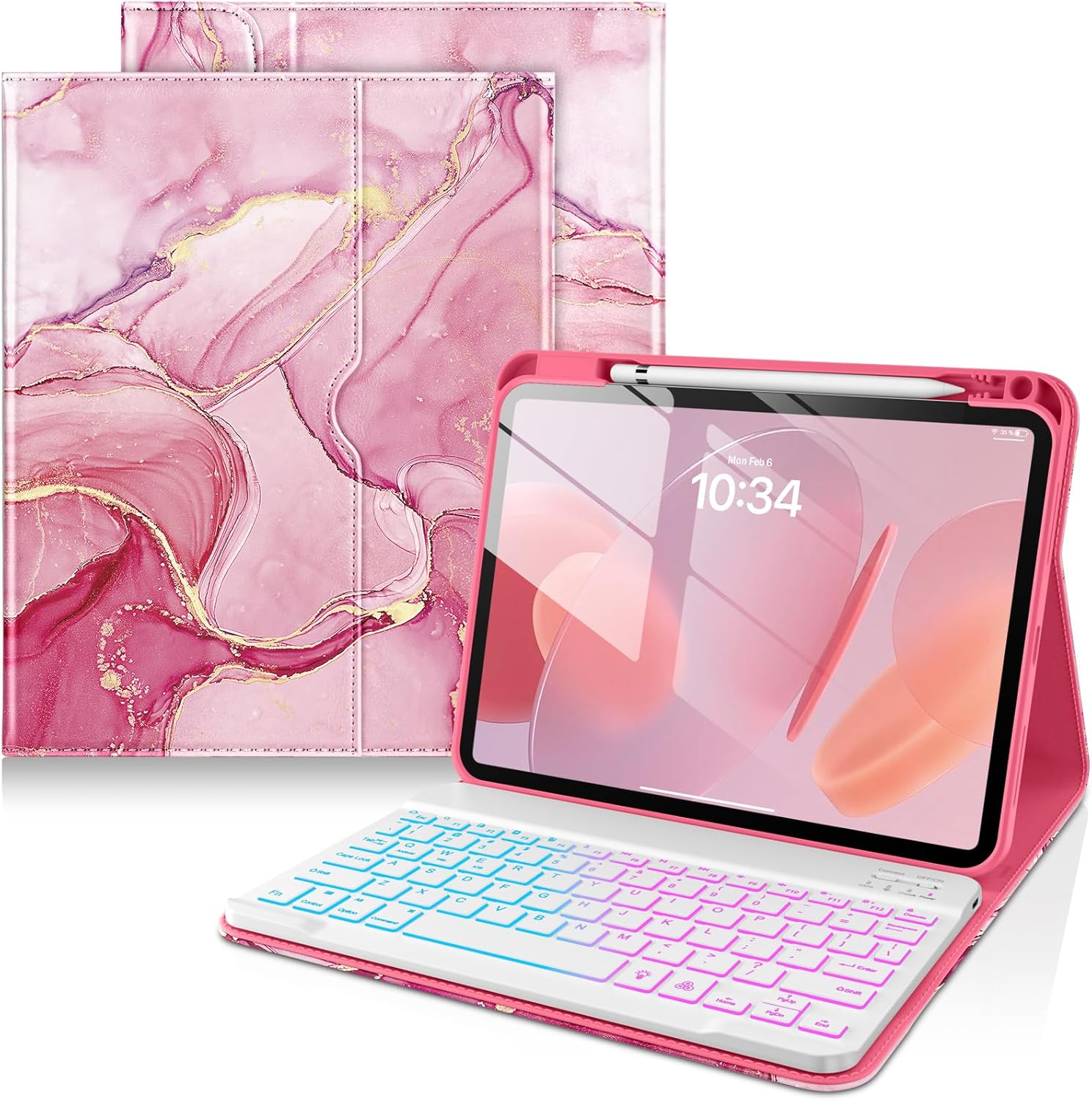 DTTO iPad 11th/10th Gen Case with Backlit Keyboard & Holder