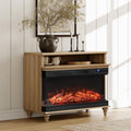 WAMPAT 3-Sided Farmhouse Fireplace TV Stand for TVs up to 43in - Cozy
