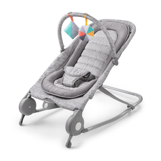 2-in-1 Bouncer & Rocker Duo for Babies - Light Gray Tweed
