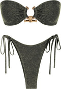 ZAFUL Bandeau Metal Ring Swimwear Set for Beach Enthusiasts