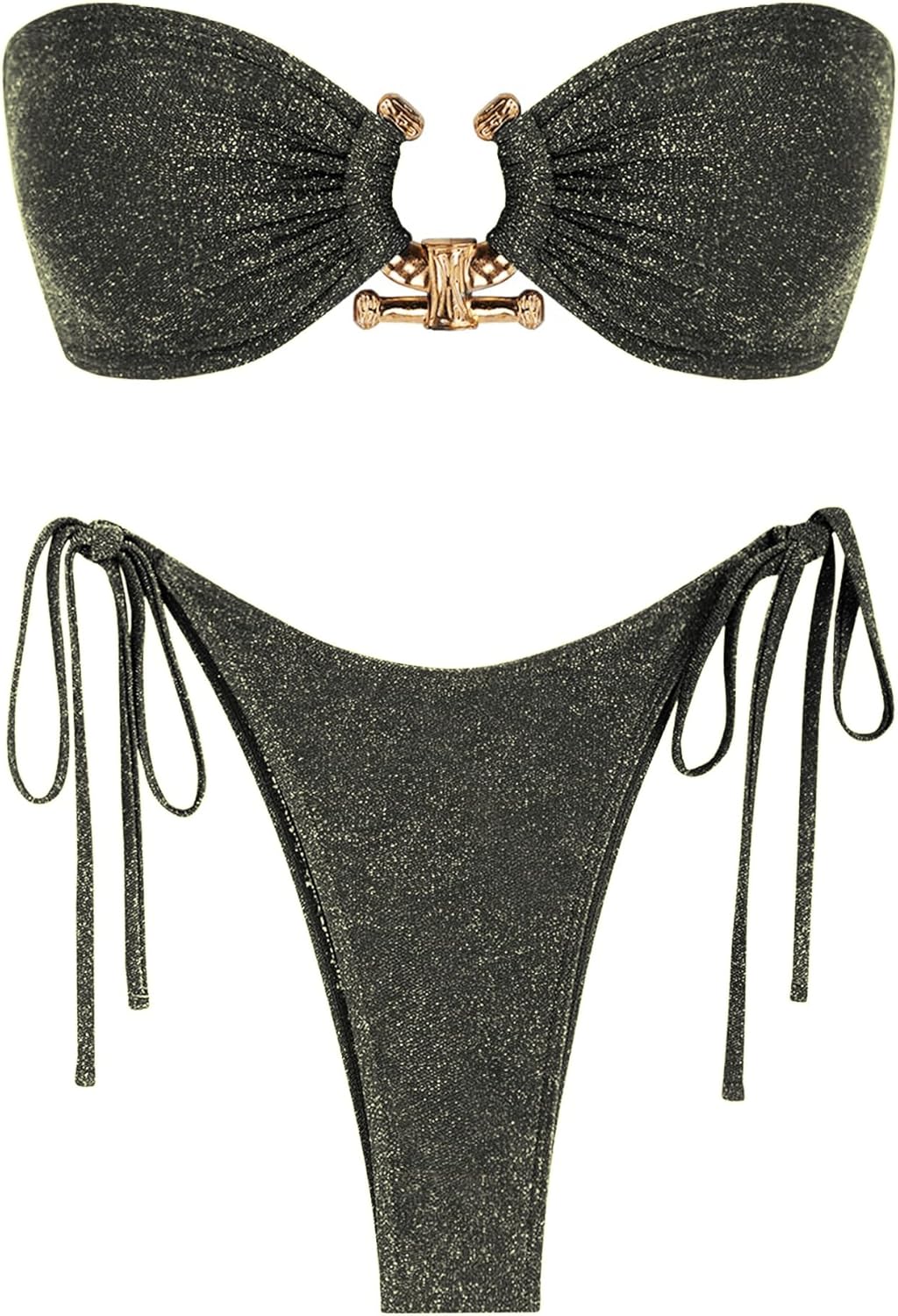 ZAFUL Metal Ring Bandeau Bikini Set for Stylish Beach Days