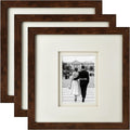 12x12 Square Picture Frame Matted to 5x7 - Double Floating Ivory Mat