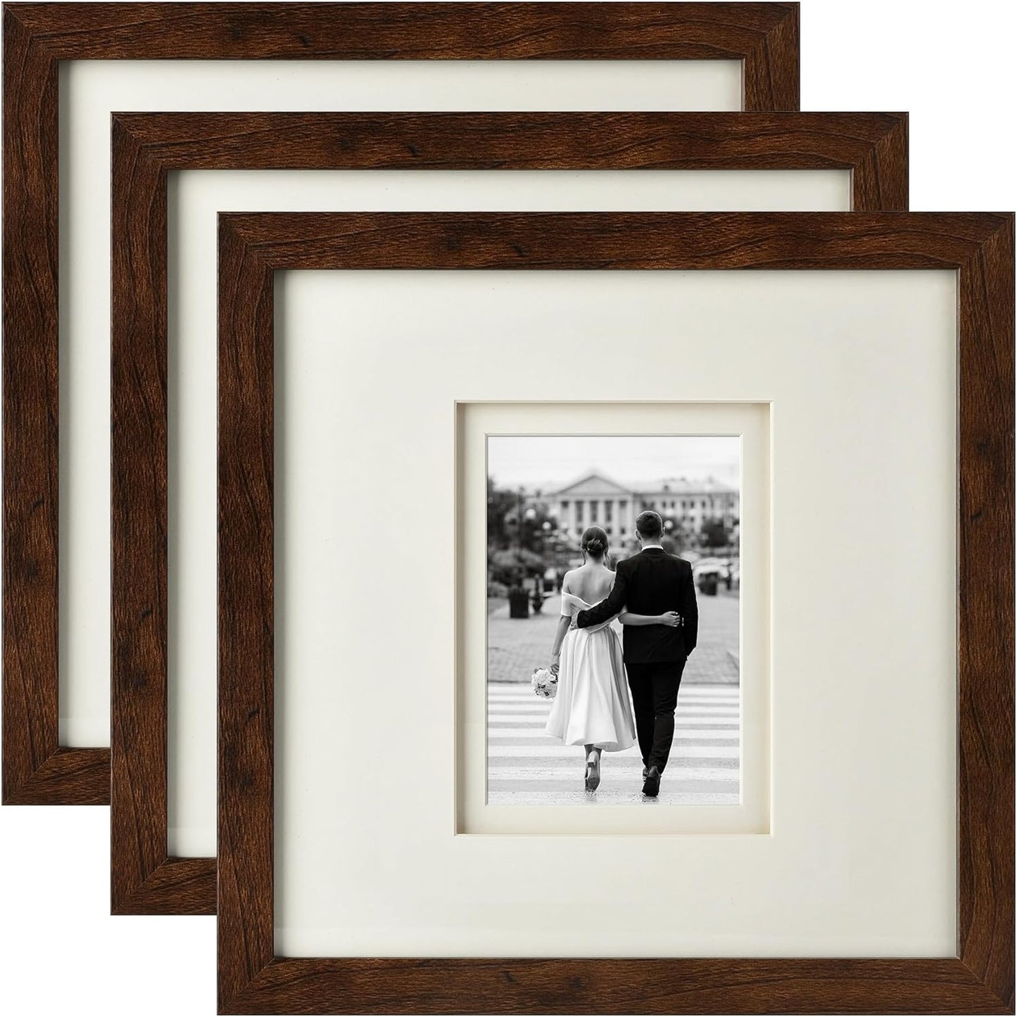 Yaetm 12x12 Square Picture Frame with Double Floating Mat