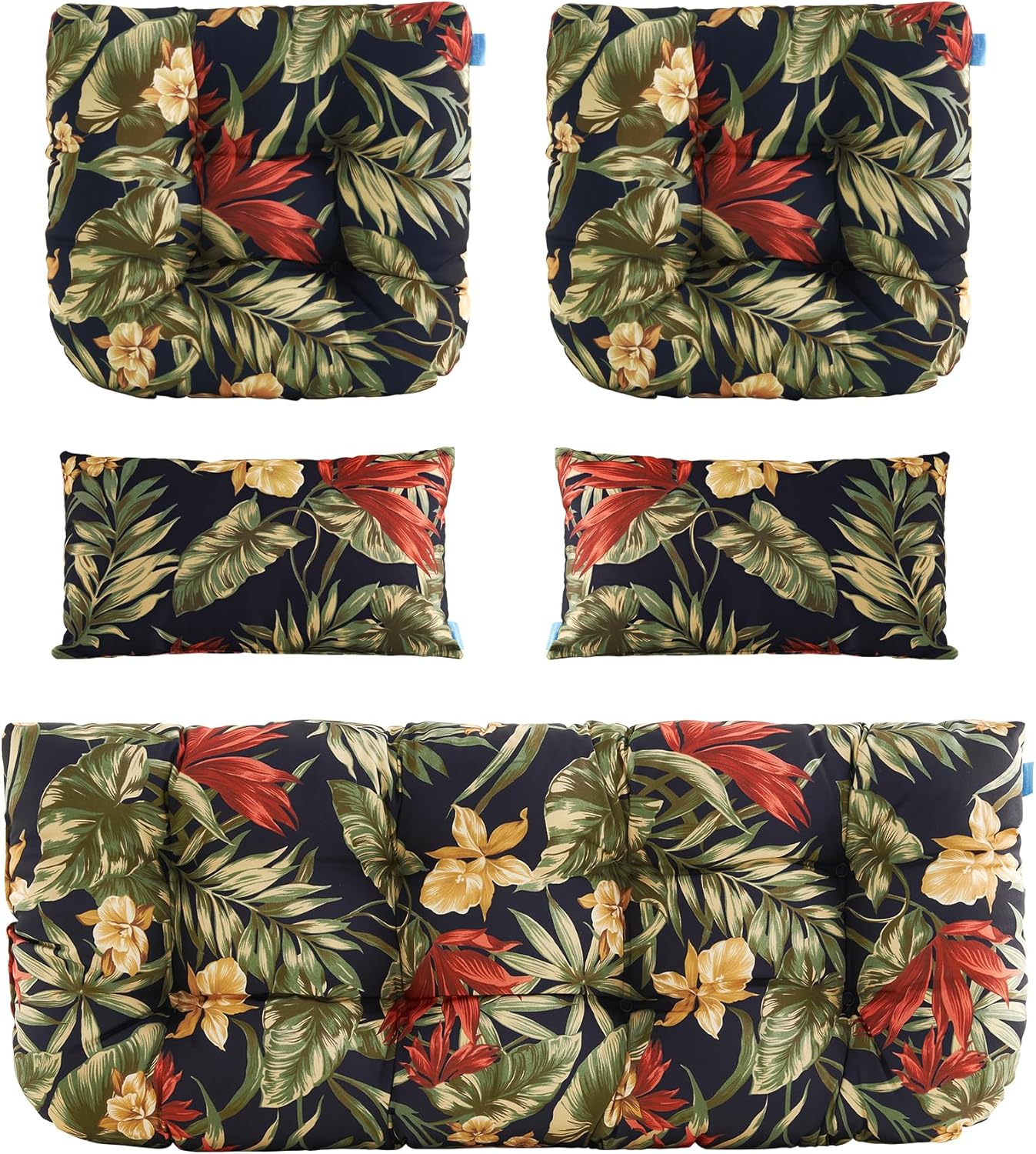 Outdoor Cushions for Settee - Floral Wicker Loveseat Cushions