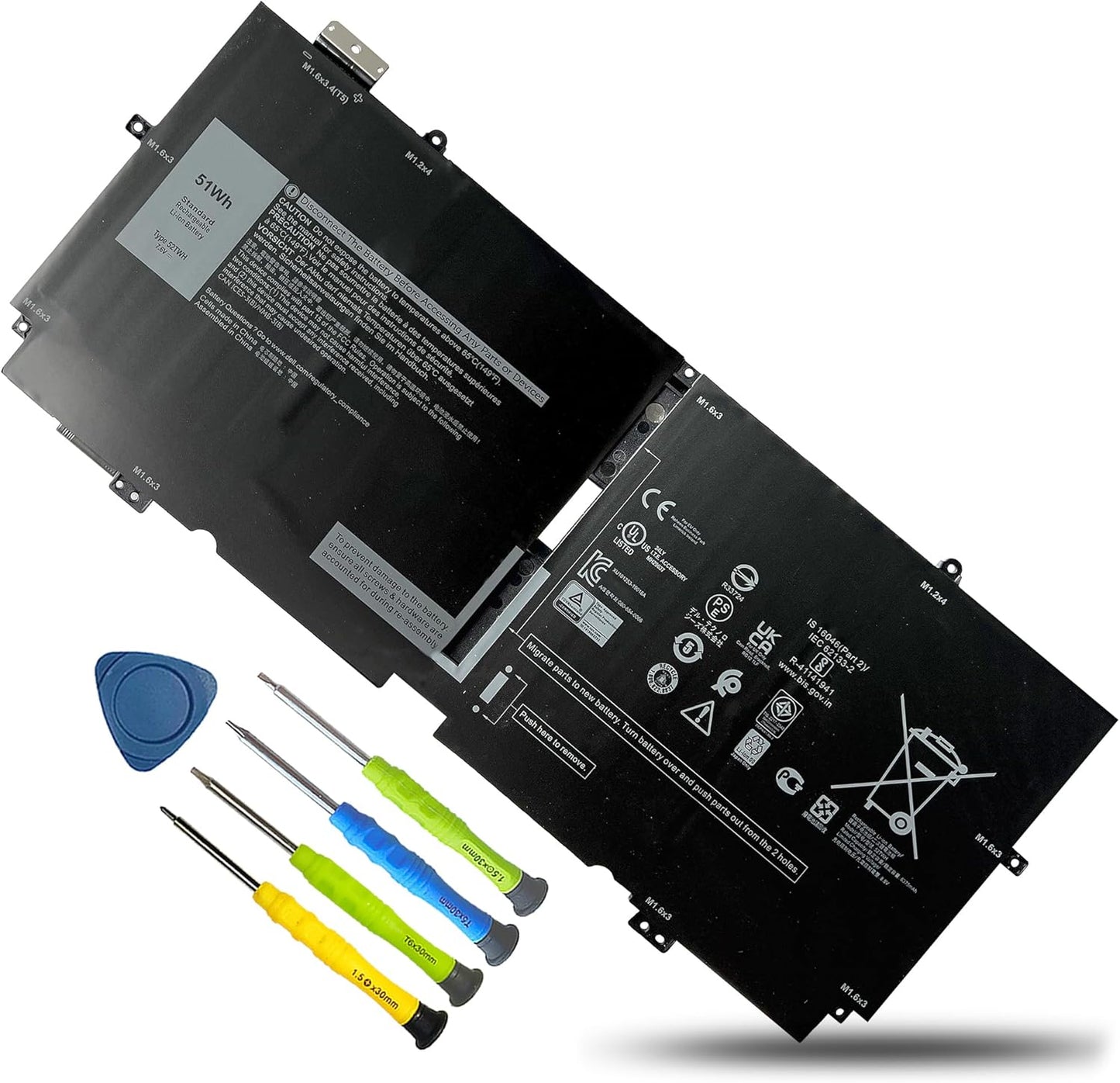 51Wh 52TWH Laptop Battery Replacement for Dell XPS 13 7390