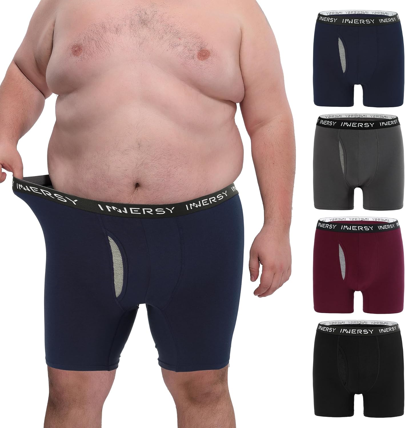 INNERSY Men's Big and Tall Boxer Briefs for Ultimate Comfort