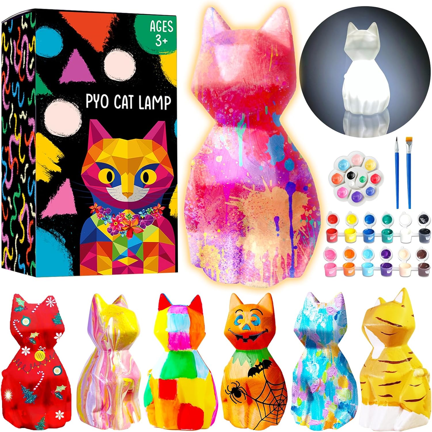 DIY Cat Lamp Kit for Kids 3-12, Art & Craft Gift