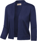 GRACE KARIN Women's 3/4 Sleeve Knit Cropped Cardigan - Lightweight Fit