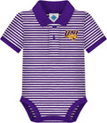 College Baby Striped Polo Bodysuit - Team Logo for 0-12 Months