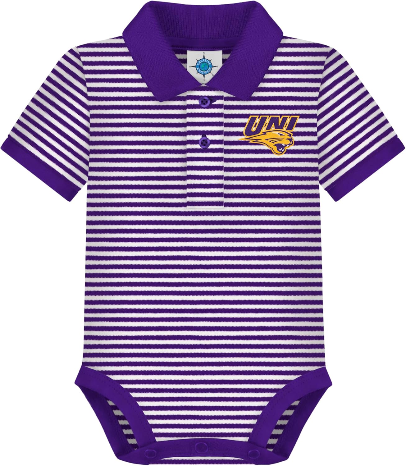 Creative Knitwear College Baby Striped Polo Bodysuit for Infants