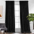 Black Velvet Curtains 84 in 2 Panels - Luxury Room Darkening