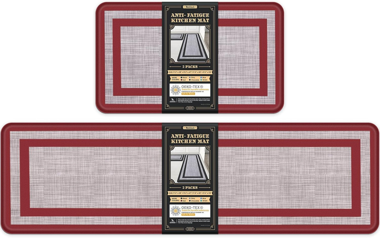 Mattitude Kitchen Mats Set of 2 Cushioned Anti-Fatigue Rugs