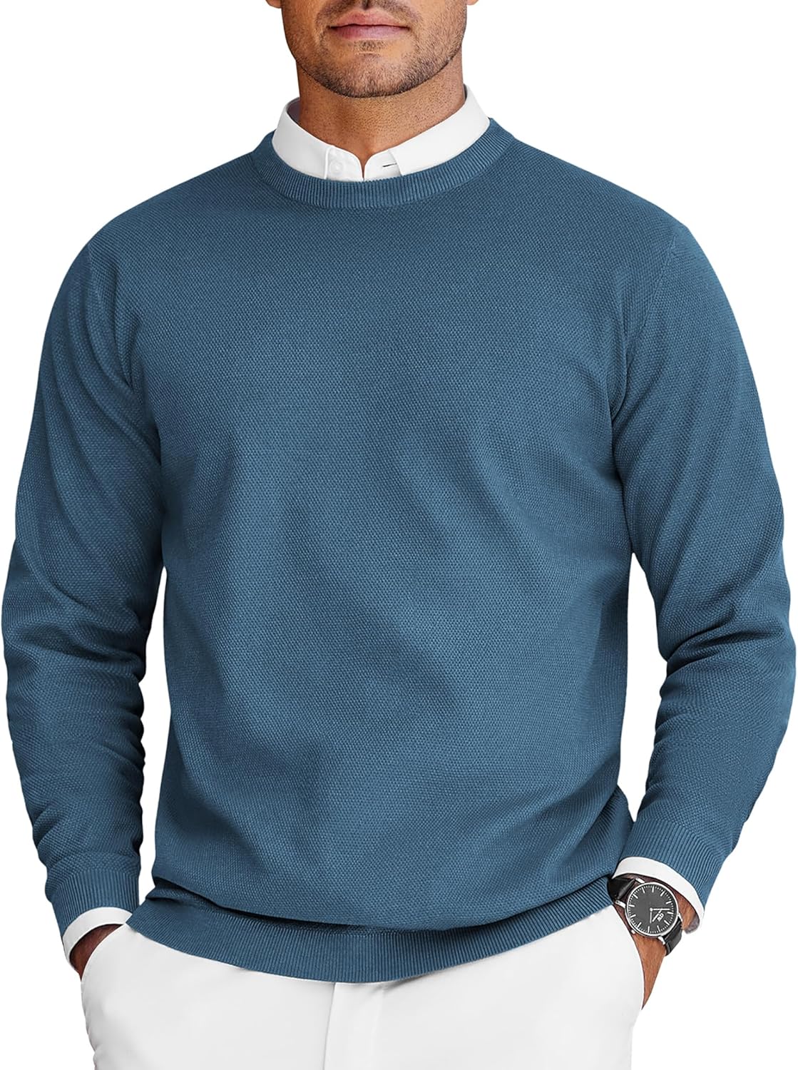 COOFANDY Mens Crew Neck Sweaters for Stylish Fall Fashion
