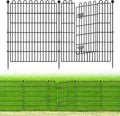 10 Panels No Dig Decorative Garden Fence with Gate - Portable Yard