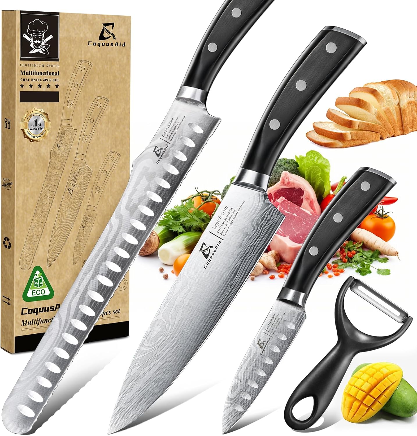 Essential 4-Piece Kitchen Knife Set for Home Cooking BBQ