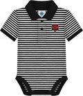 Creative Knitwear College Baby Striped Polo Bodysuit (Style R9YP)
