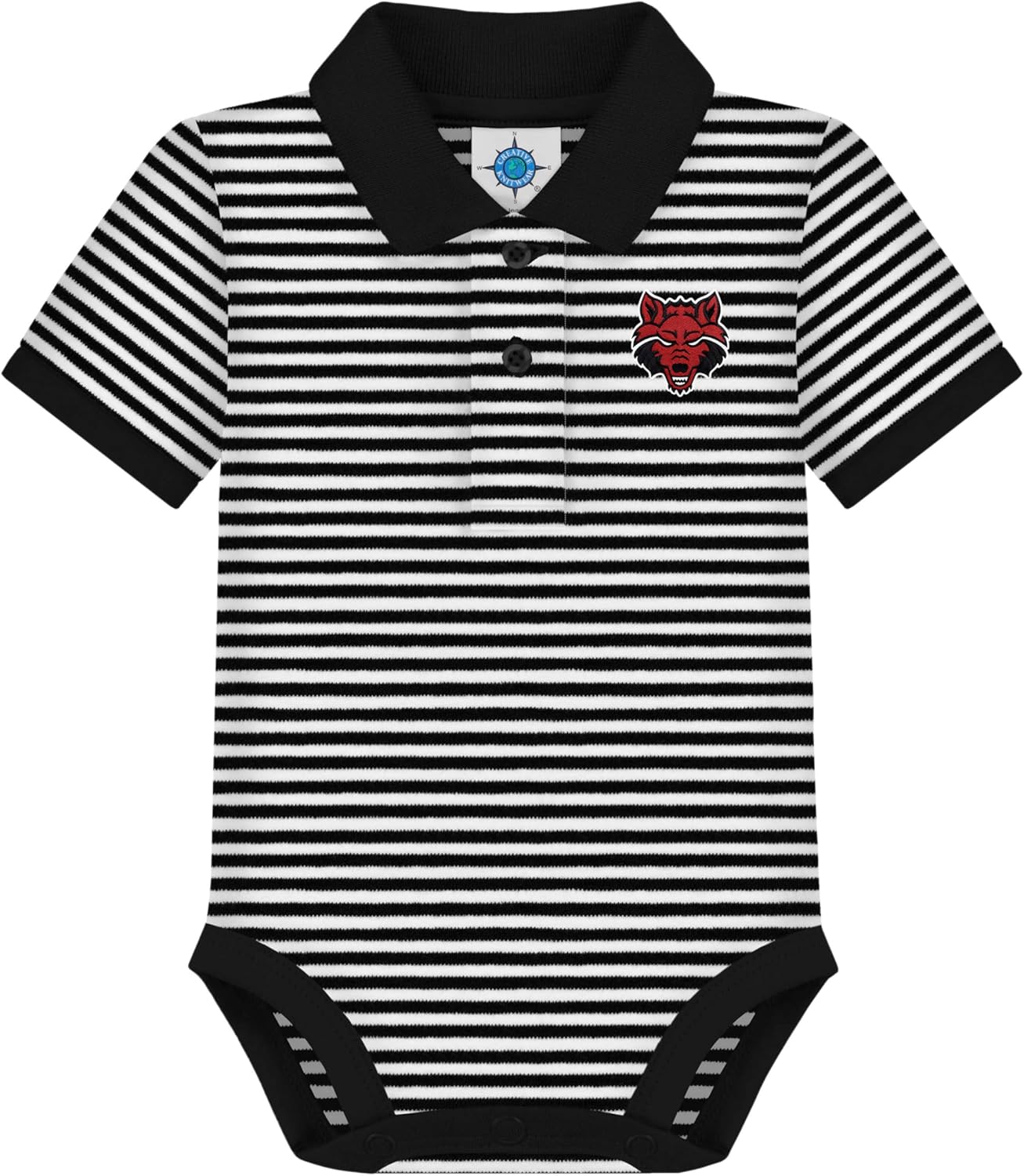 Creative Knitwear College Baby Striped Polo Bodysuit for Infants
