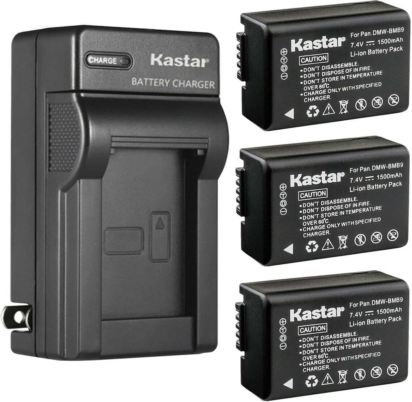 Kastar 3-Pack Battery and AC Wall Charger for Panasonic Cameras